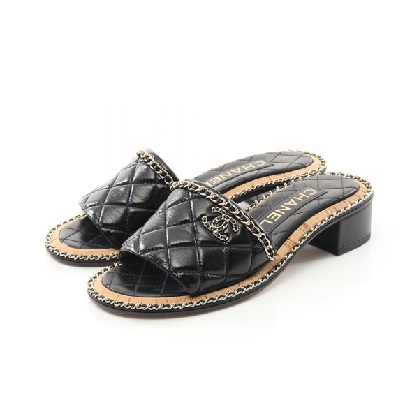 シャネル マトラッセ ミュール 靴 レディース