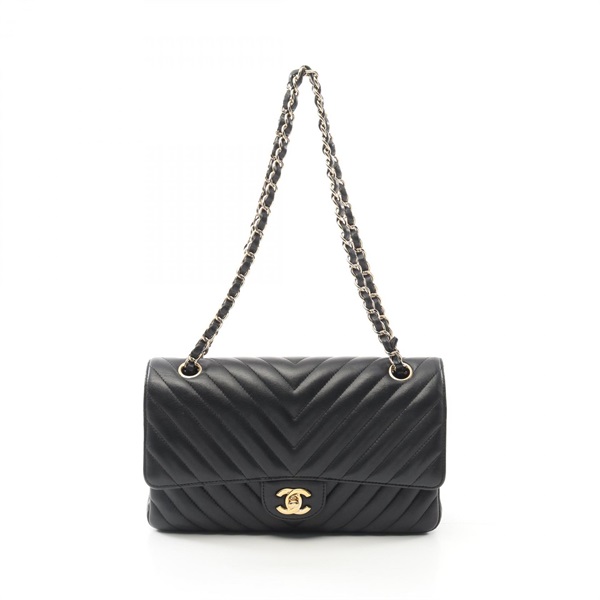 シャネル シェブロン Vステッチ Wフラップ ショルダーバッグ バッグ レディース A01166