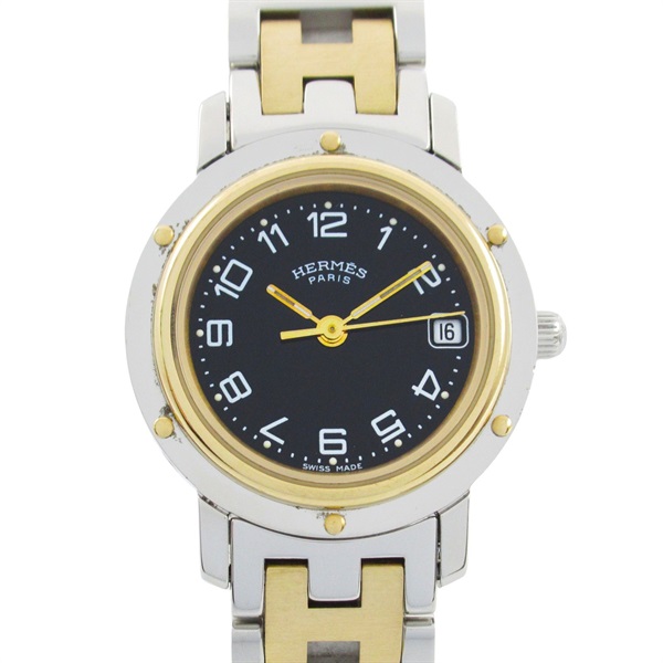 エルメス クリッパー CL4.220 レディース エルメス クリッパー CL4.220 ブラック レディース 時計 【中古