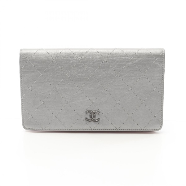 シャネル(CHANEL)シャネル マトラッセ ココマーク 二つ折り長財布 財布  