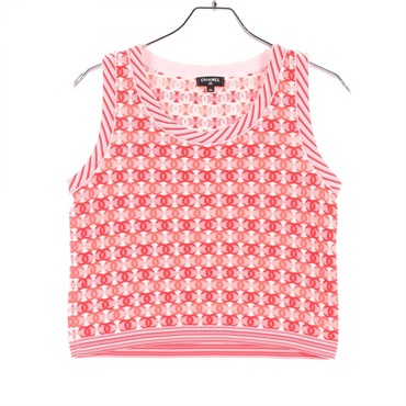 1円 シャネル タンクトップ トップス size42 ブラック EI879 ノースリーブ（ブランドシャネル）（タンクトップ｜トップス