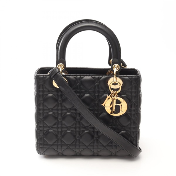 ディオール LADY DIOR レディディオール カナージュ ハンドバッグ バッグ レディース