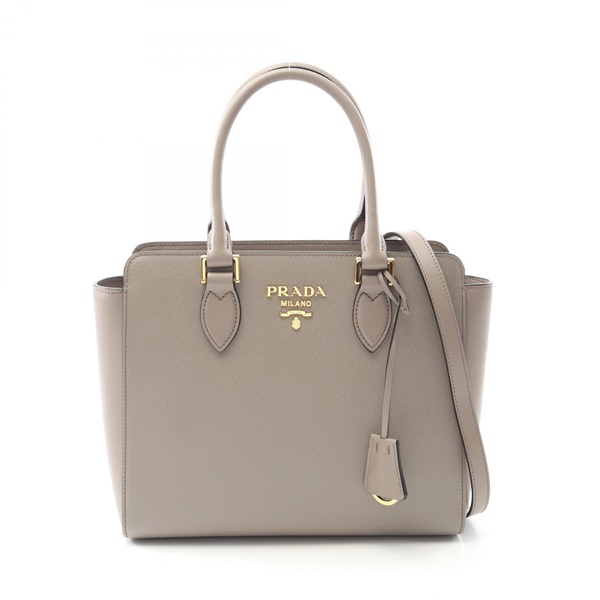 プラダ PRADA SAFFIANO + SOFT C ハンドバッグ バッグ レザー レディース ベージュ系 1BA164 【中古】 プラダ(PRADA)プラダ SAFFIANO + SOFT C ハンドバッグ バッグ