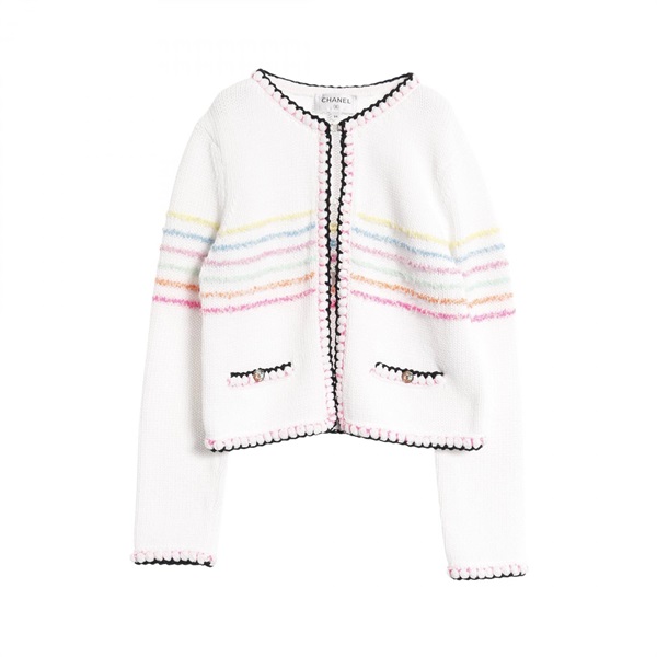 CHANEL ボタンニットジャケットカーディガン シャネル(CHANEL)シャネル ココマークボタン ニットジャケット