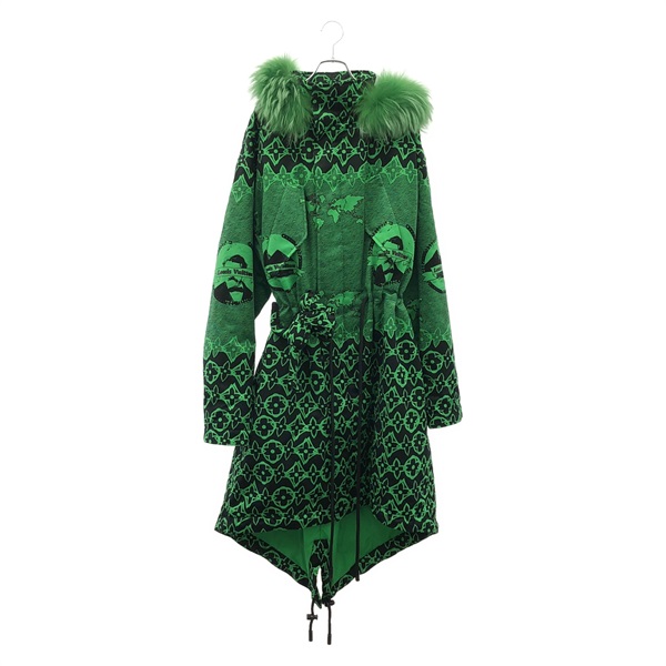 n*o様 ルイヴィトン　LV コート　アウター 新作*LV*キルティングアクセント ロングコート ブラック 1AIOZ (Louis