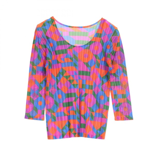 pleats please プリーツプリーズ限定 ダイヤモンド模様 長袖トップス PLEATS PLEASE ISSEY MIYAKE】プリーツプリーズイッセイミヤケ