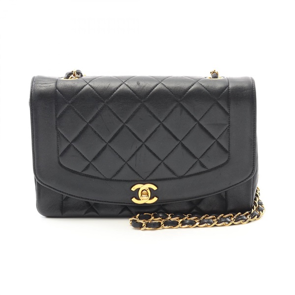 シャネル CHANEL マトラッセ ダイアナフラップ ショルダーバッグ バッグ ラムスキン（羊革） レディース ブラック系 A01165 【中古】 シャネル(CHANEL)シャネル マトラッセ ダイアナフラップ ショルダー