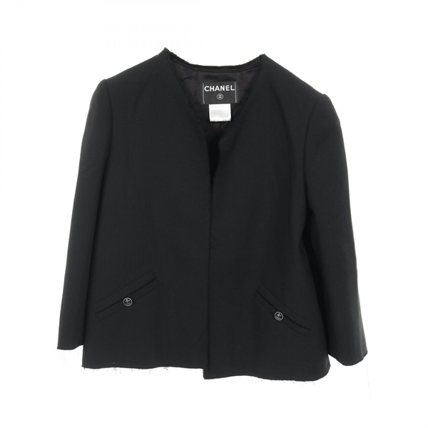 CHANEL シャネル ノーカラージャケット ココマークボタン