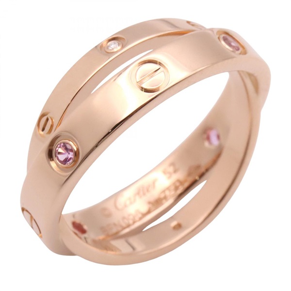 カルティエ(CARTIER)カルティエ ビーラブ リング ピンクサファイア4P