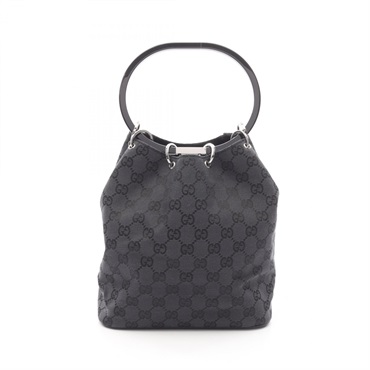 GUCCI ブラック ハンドバッグ キャンバス GUCCI GGキャンバス ブラック ハンドバッグ – Tibi Trunk