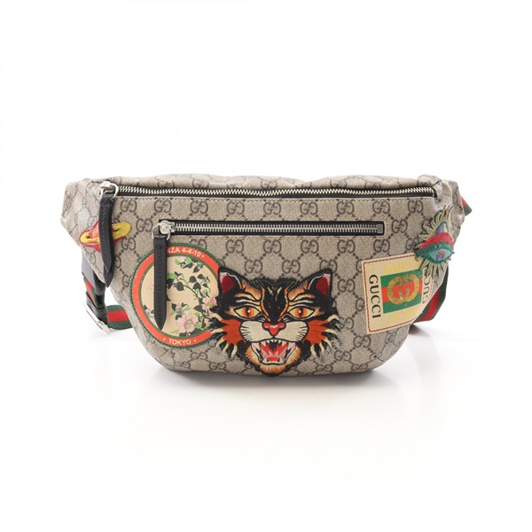 美品■グッチ　アングリーキャット　GGキャンバス　PVC　ボディバッグ グッチ(GUCCI)グッチ クーリエ アングリーキャット GGスプリーム