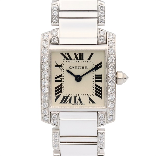 カルティエ タンクフランセーズ ダイヤベゼル ブランドオフ CARTIER K18WG（ホワイトゴールド） 腕時計 K18WG 中古 レディース 新品カルティエタンクフランセーズダイヤベゼルW4TA0020入荷 - 森