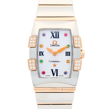 オメガ コンステレーション ミニ クアドレラ ダイヤベゼル マルチストーン 腕時計 時計 レディース 1283.79