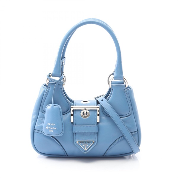 プラダ PRADA MOON ハンドバッグ バッグ レザー レディース ブルー系 1BA381 【中古】 プラダ(PRADA)プラダ MOON ハンドバッグ バッグ レディース 1BA381