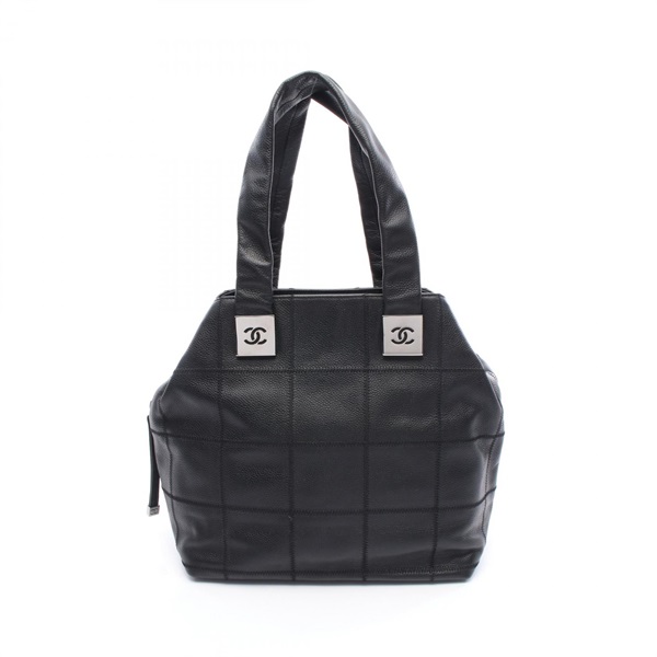 【美品】シャネル　チョコバー　レザー　ハンドバッグ　黒　ブラック　257 シャネル(CHANEL)シャネル チョコバー ハンドバッグ バッグ