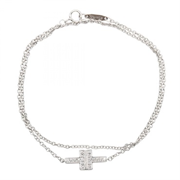 ティファニー Tトゥー ダブルチェーン ダイヤ ブレスレット ブレスレット アクセサリー レディース