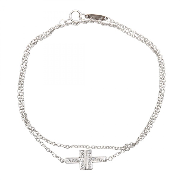 ティファニー Tトゥー ダブルチェーン ダイヤ ブレスレット ブレスレット アクセサリー レディース