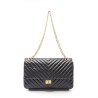 シャネル CHANEL 2.55ミニフラップバッグVステッチ AS0874 ブラック シルバー金具 ラム レディース ショルダーバッグ シャネル CHANEL 2.55ミニフラップバッグVステッチ AS0874 ブラック
