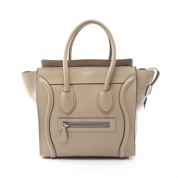 セリーヌ CELINE ラゲージ マイクロショッパー トートバッグ バッグ レザー レディース ベージュ系 【中古】 セリーヌ(CELINE)セリーヌ ラゲージ マイクロショッパー トートバッグ