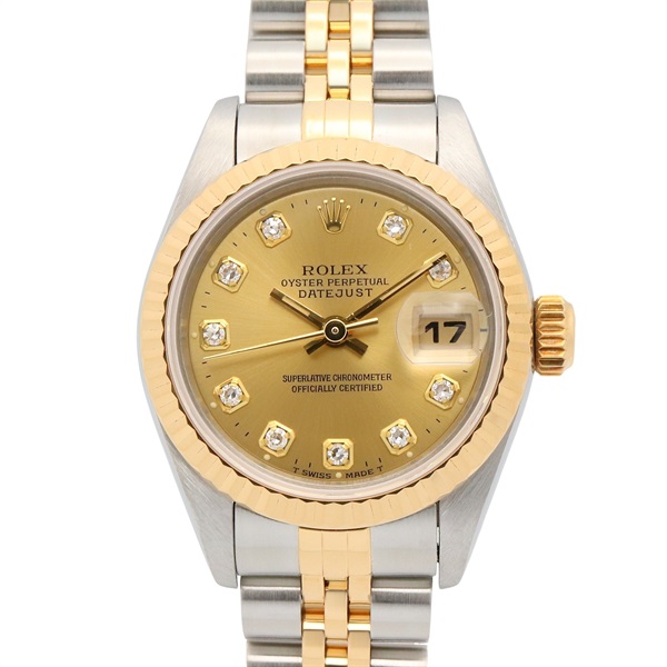 ロレックス デイトジャスト 10Pダイヤ W番 腕時計 時計 レディース 69173G