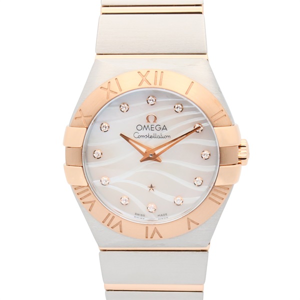 Omega レディース 時計 シルバー ゴールド　ダイヤ コンステレーション123.20.27.60.55.001 オメガ(OMEGA)オメガ コンステレーション プリュム 12Pダイヤ 腕時計
