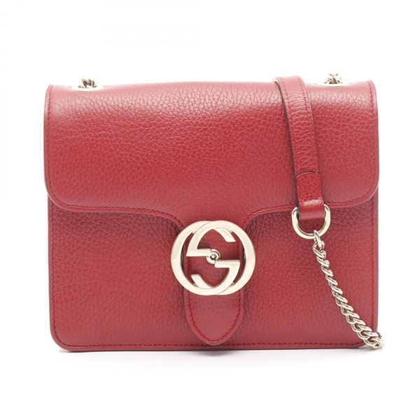 グッチ 510304 ショルダーバッグ レッド  GUCCI インターロッキングG クロスボディバッグ GUCCI（グッチ） インターロッキングG 斜め掛け チェーン ショルダー