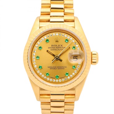 ロレックス デイトジャスト 10Pエメラルド/サークルダイヤ N番 腕時計 時計 レディース 69178LE