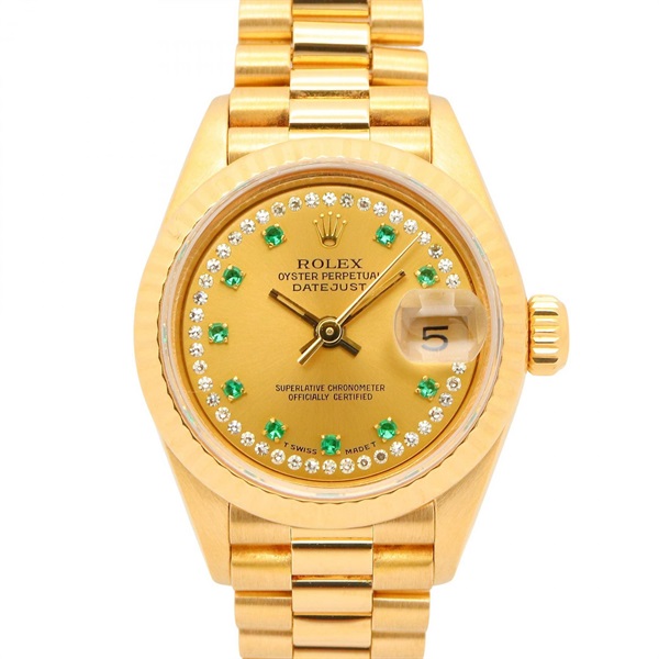 ロレックス デイトジャスト 10Pエメラルド/サークルダイヤ N番 腕時計 時計 レディース 69178LE
