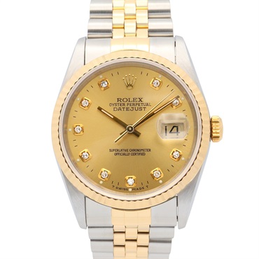 ロレックス デイトジャスト 10Pダイヤ S番 腕時計 時計 メンズ 16233G