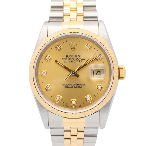 ロレックス デイトジャスト 10Pダイヤ S番 腕時計 時計 メンズ 16233G