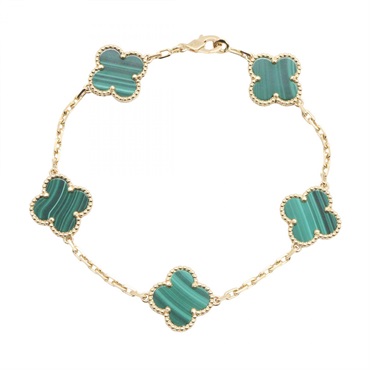 ヴァンクリーフ＆アーペル ヴィンテージアルハンブラ 5モチーフ マラカイト ブレスレット ブレスレット アクセサリー レディース VCARL80900