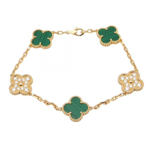 ヴァンクリーフ＆アーペル ヴィンテージアルハンブラ マラカイト ダイヤ ブレスレット ブレスレット アクセサリー レディース VCARO7GQ00