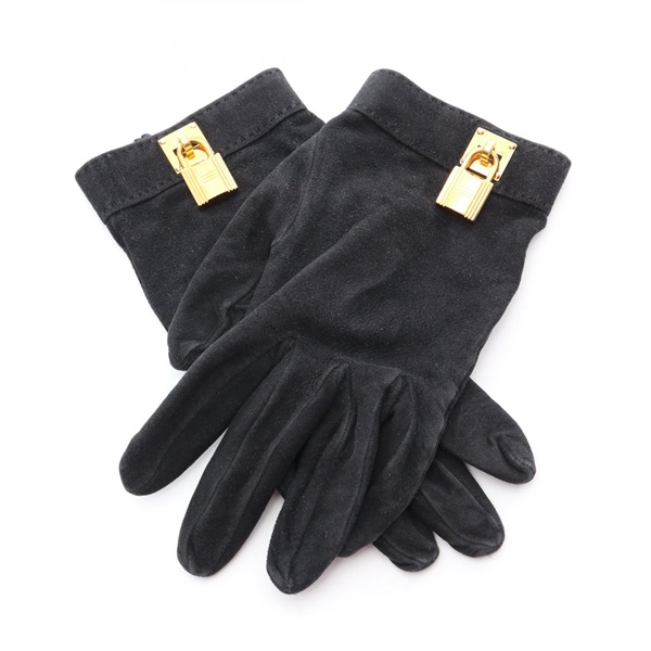 エルメス☆ケリーファーレザー手袋BLACK エルメス(HERMES)エルメス ケリー 手袋 衣料品 レディース