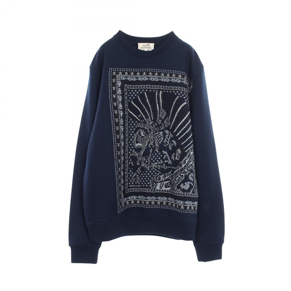 エルメス HERMES Cheval Punk Bandana スウェット 衣料品 トップス ウール メンズ ネイビー系 【中古】 エルメス(HERMES)エルメス Cheval Punk Bandana スウェット 衣料品