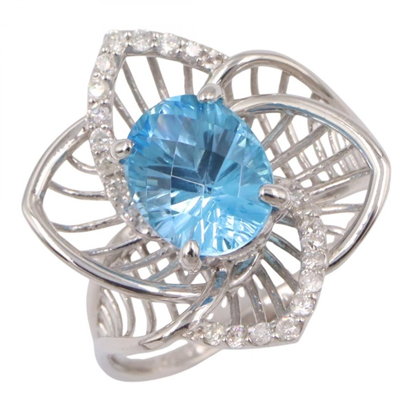 ジュエリー ブルートパーズ ダイヤモンド リング リング・指輪 ジュエリー レディース ﾌﾞﾙｰﾄﾊﾟｰｽﾞ 4.5g