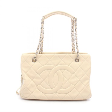 土日限定価格CHANEL ハンドルショルダーバッグ オフホワイトマトラッセ CHANEL（シャネル） マトラッセ ショルダーバッグ キャビアスキン オフ