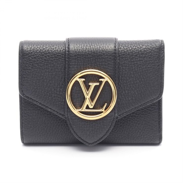 ルイ・ヴィトン ポルトフォイユ LV ポンヌフ コンパクト ノワール 三つ折り財布 財布 レディース M80300
