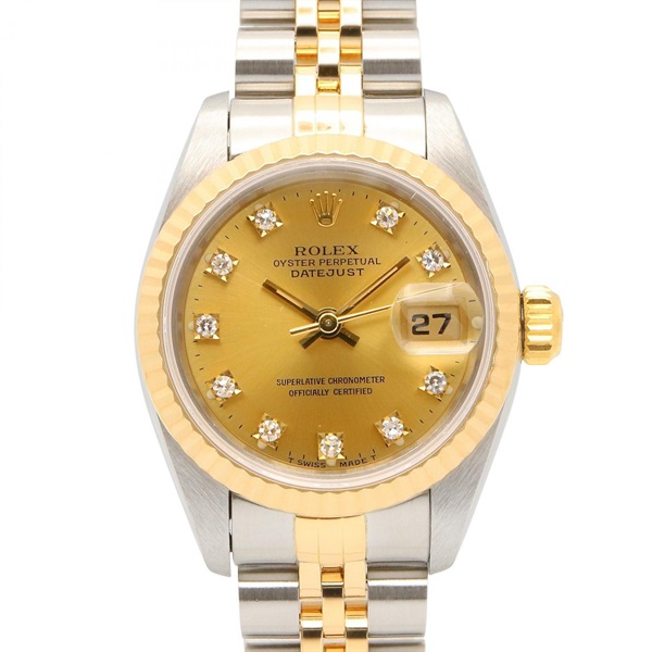 ロレックス デイトジャスト 10Pダイヤ S番 腕時計 時計 レディース 69173G
