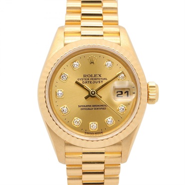 ロレックス デイトジャスト 10Pダイヤ W番 腕時計 時計 レディース 69178G