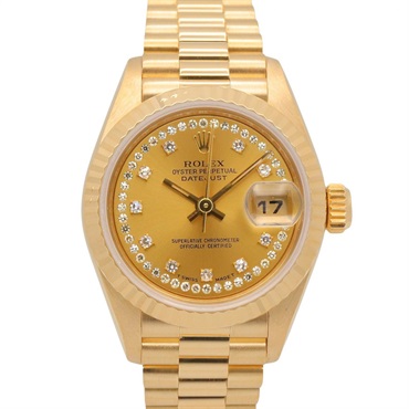 ロレックス デイトジャスト 10P/サークルダイヤ S番 シャンパン 旧ダイヤ 腕時計 時計 レディース 69178LB