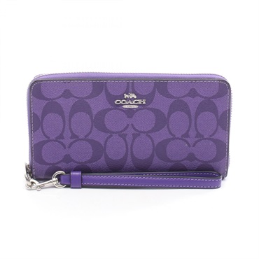 コーチ ロングジップアラウンドウォレット シグネチャー ラウンド長財布 財布 レディース C4452