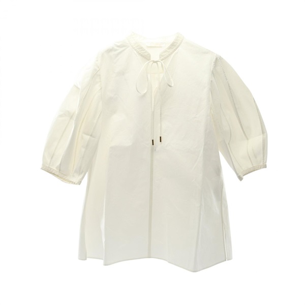 クロエ タイネック オーガニックコットンポプリン ブラウス 衣料品 トップス レディース CHC24SHT1814124U38