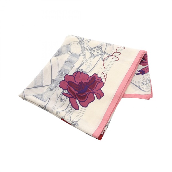 エルメス カレジェアン カレ140 CAVALCADOUR Fleuri  スカーフ 衣料品 レディース