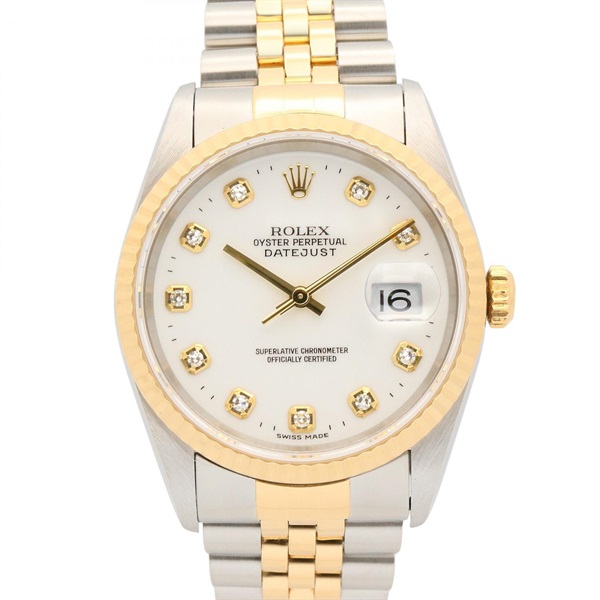 ロレックス デイトジャスト 10Pダイヤ U番 腕時計 時計 メンズ 16233G