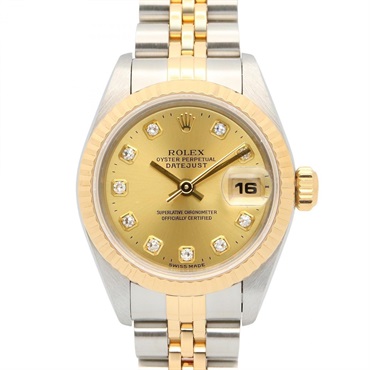 ロレックス デイトジャスト 10Pダイヤ U番 腕時計 時計 レディース 69173G