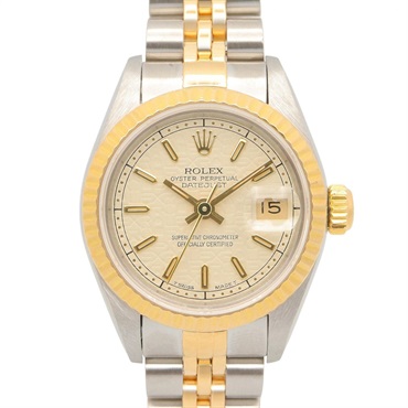 ロレックス デイトジャスト X番 アイボリー コンピューター バー 腕時計 時計 レディース 69173