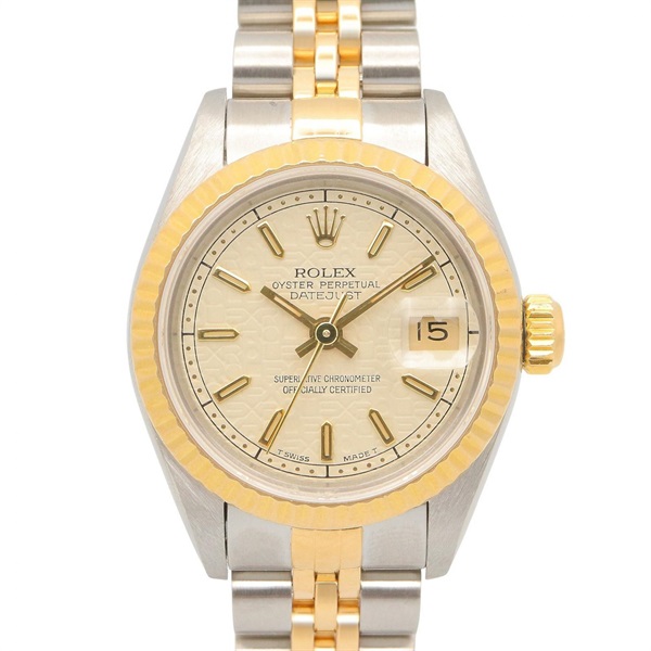 ロレックス デイトジャスト X番 アイボリー コンピューター バー 腕時計 時計 レディース 69173