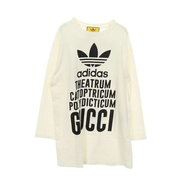6088【人気コラボ】グッチ×アディダス‪☆袖ライン入りロンT 長袖カットソー グッチ(GUCCI)グッチ GUCCI × adidas オーバーサイズ ロング