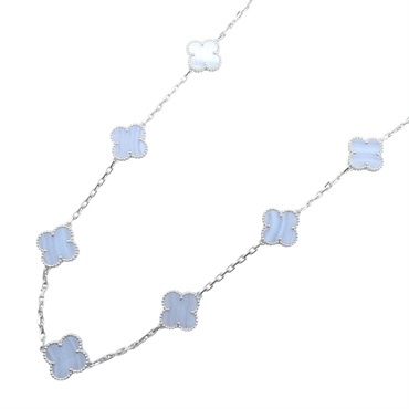 ヴァンクリーフ＆アーペル ヴィンテージアルハンブラ 20モチーフ カルセドニー ネックレス ジュエリー レディース VCARD80900