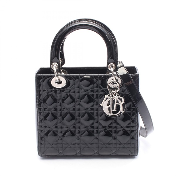 ディオール Dior LADY DIOR レディディオール ハンドバッグ バッグ レザー レディース ブラック系 【中古】 ディオール(Dior)ディオール LADY DIOR レディディオール ハンドバッグ